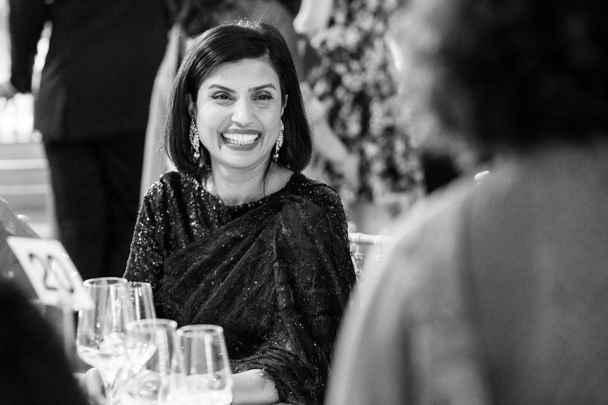 A candid photo of one of the wedding guests.
