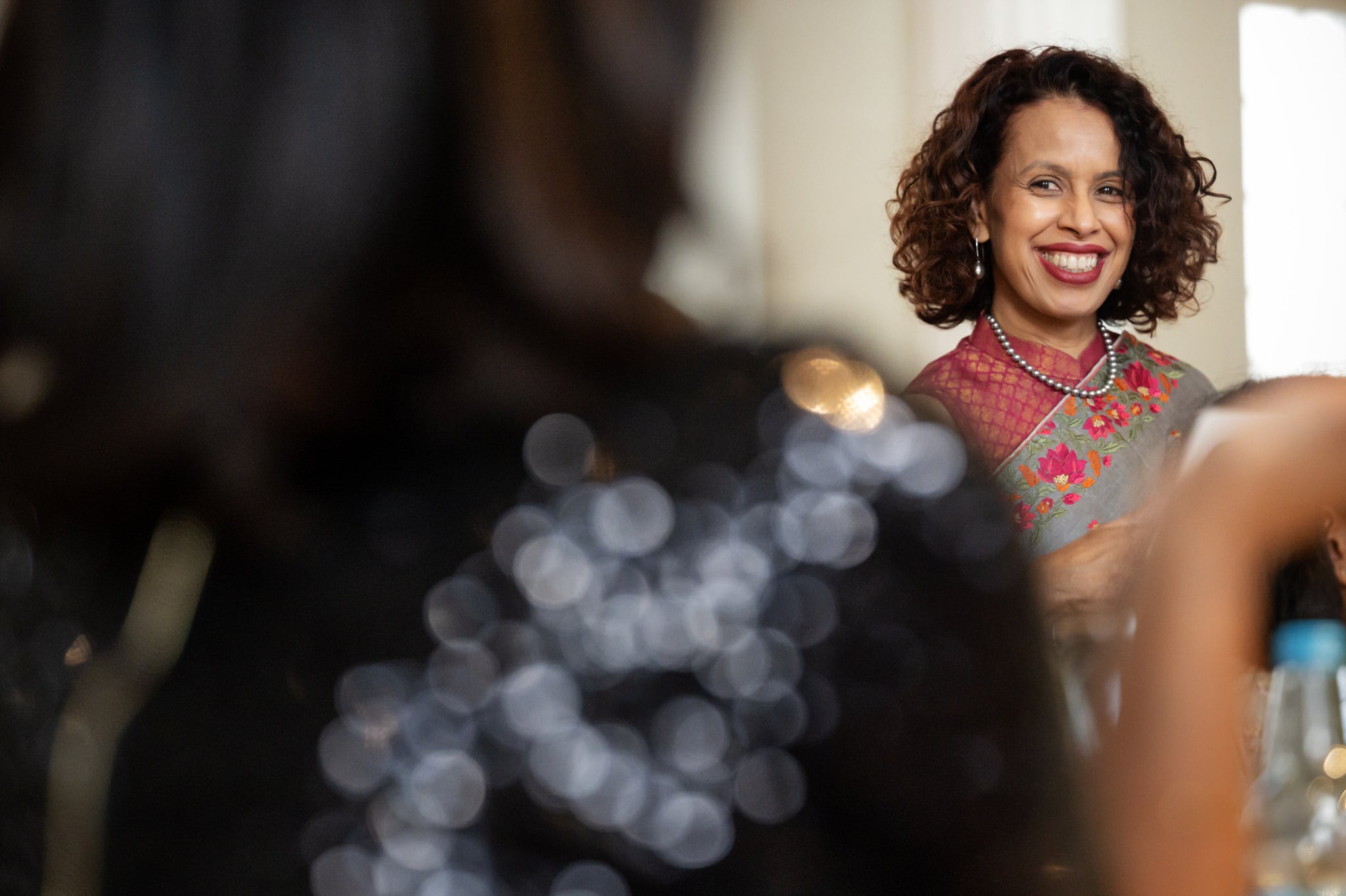 A candid photo for wedding guest at a Banqueting House wedding.