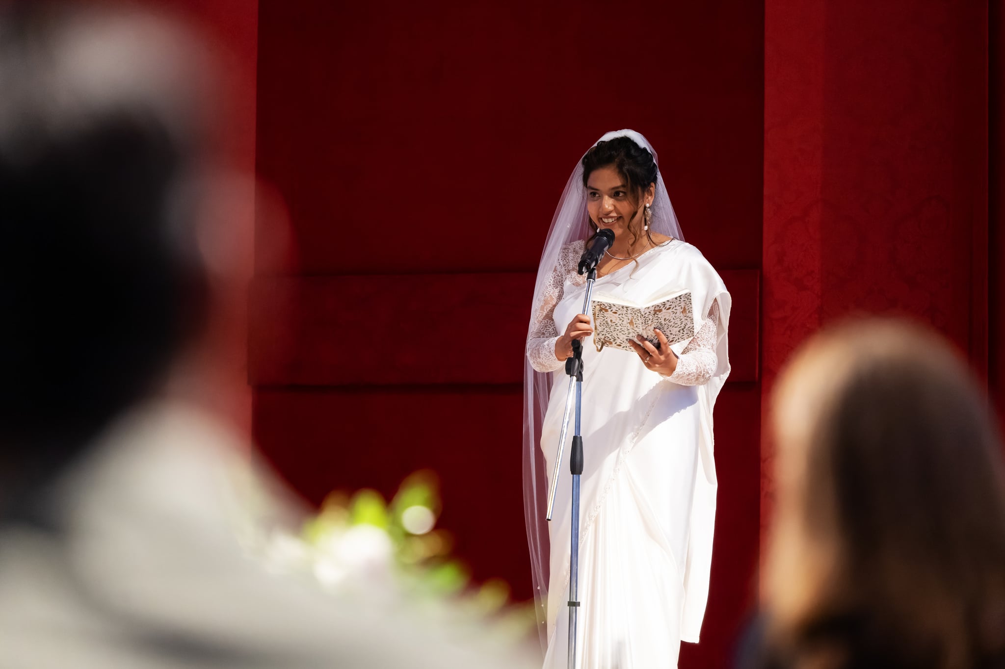 The Bride gives a speech at her Banqueting House wedding.