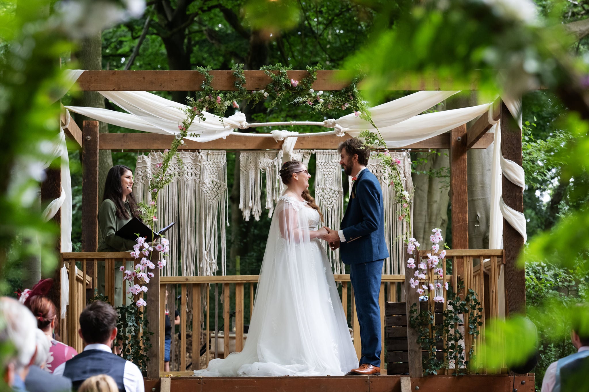 A wedding ceremony at Lila's wood in Tring.