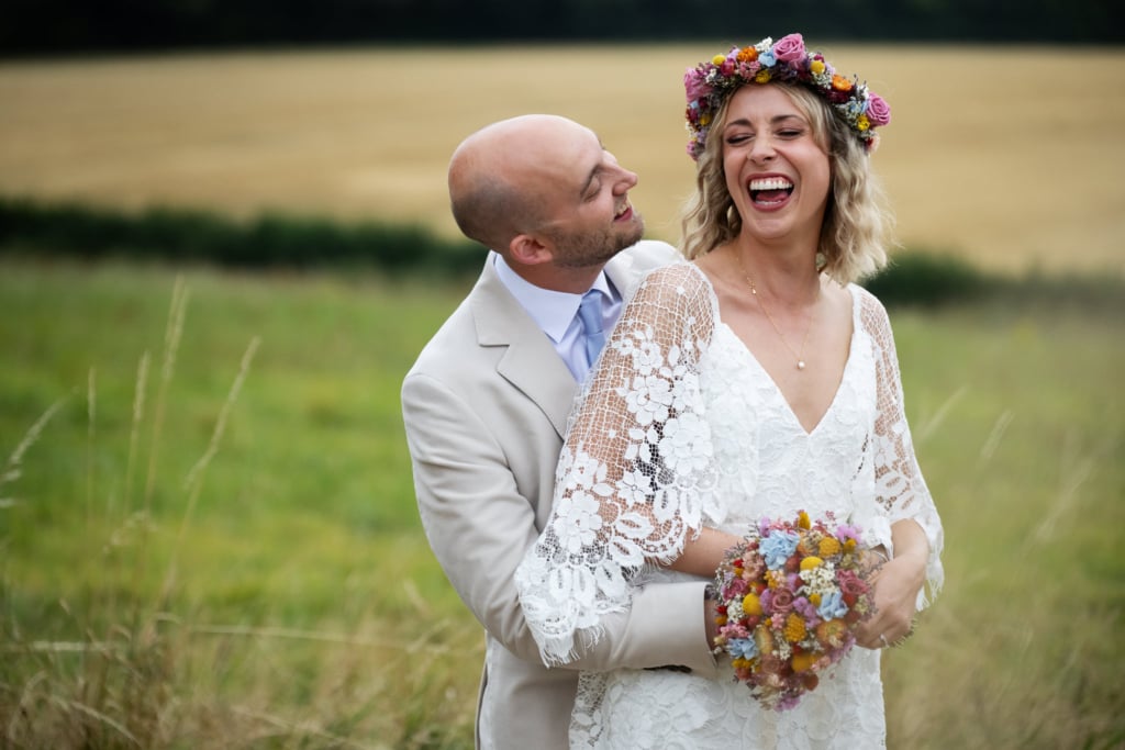 Outdoor portrait of couple at Woodland Weddings