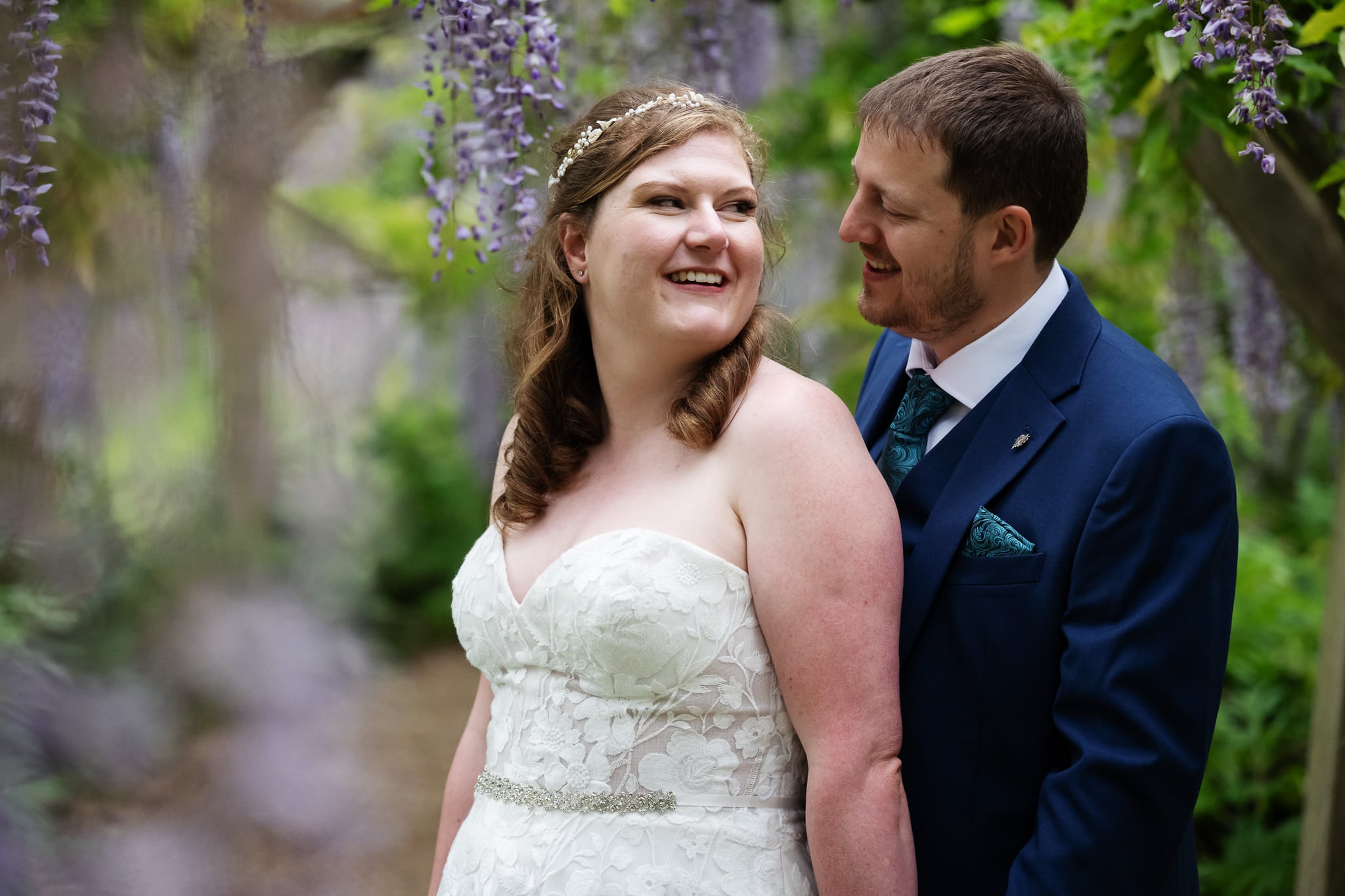 A portrait at the Wysteria walkway at Fanhams Hall