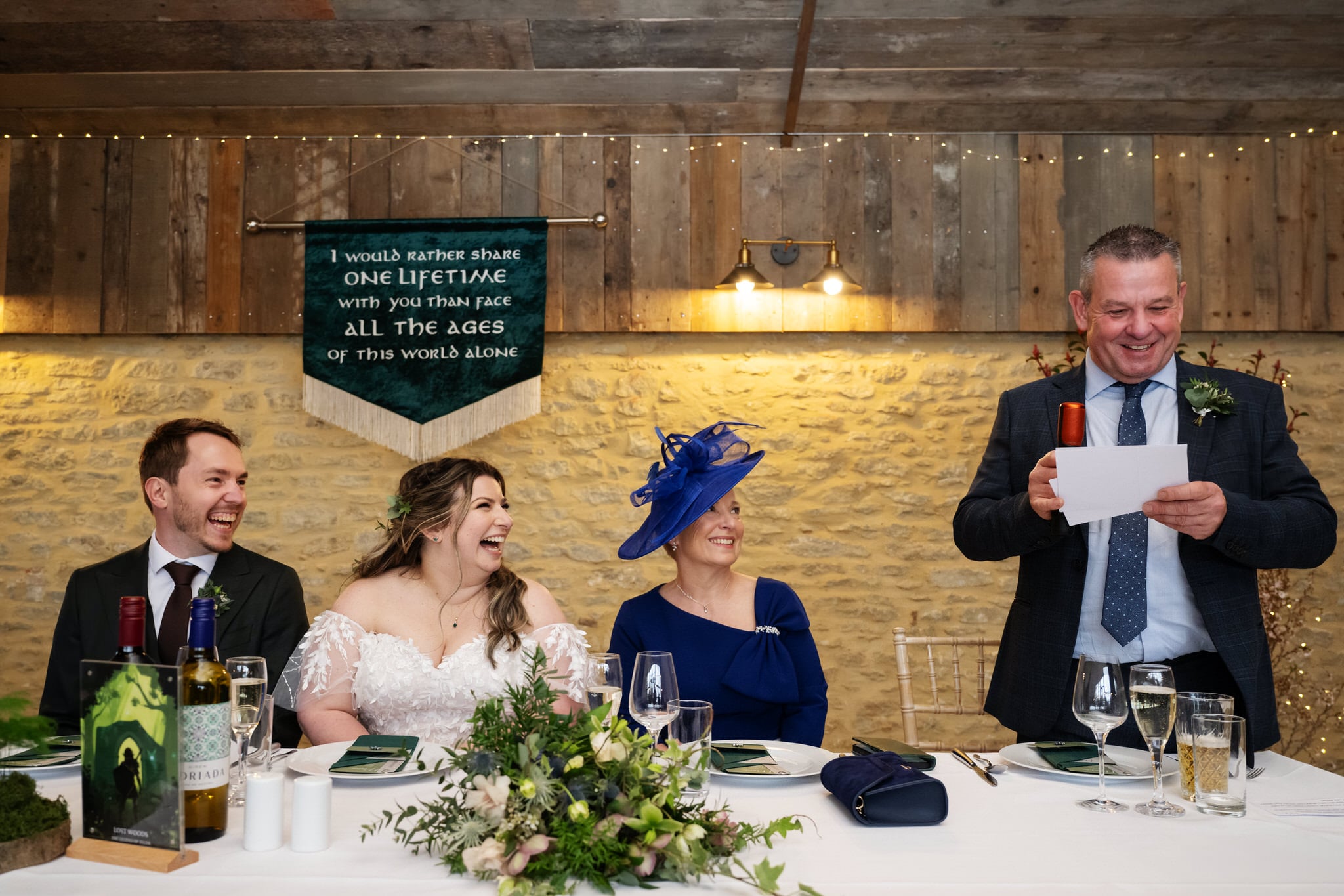 The father of the bride's speech in The Byre at a Stratton Court Barn